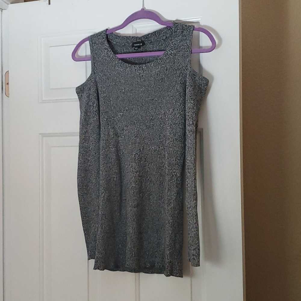 Cold shoulder sweater